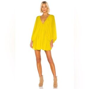 REVOLVE TULAROSA NOLA Vibrant Yellow V-Neck Dress